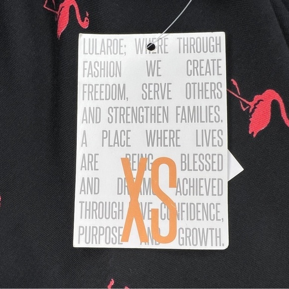NEW XS LULAROE BLACK PINK FLAMINGO TEE IRMA STYLE OVERSIZED  FLORIDA  TUNIC - Picture 13 of 13